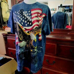 Blue Short Sleeve Cotton Tees w/American Eagle Print